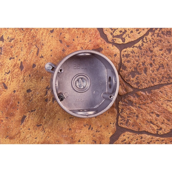 Bell Outdoor Weatherproof Electrical Box, 16 cu in, Splice Box Type, 2 Gangs, Aluminum, Round Shape - 5361-0