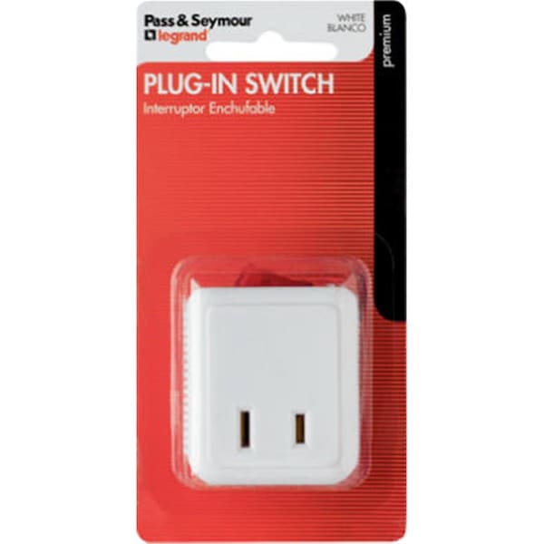 Pass & Seymour 4404WBPCC8 15A 120V Plug In Cord Switch Polarized Outlet, White - PA574368