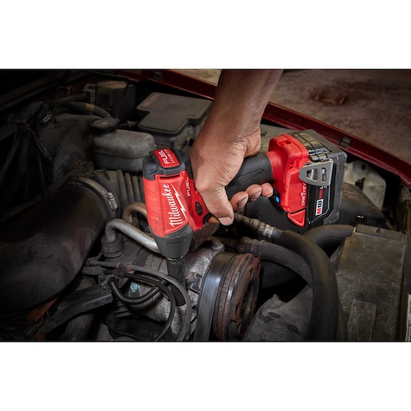 Milwaukee Tool M18 FUEL w/ONE-KEY 3/8" Compact Impact Wrench w/ Friction Ring, Includes Battery (2 Ah) - 2758-20, 48-11-1820