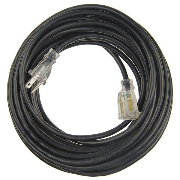 Power First SJTW Extension Cord, 16 AWG, Outdoor, 16/3, 1 Outlets, 5-15R, Black, PVC, 5-15P, 50 ft - 21RJ51