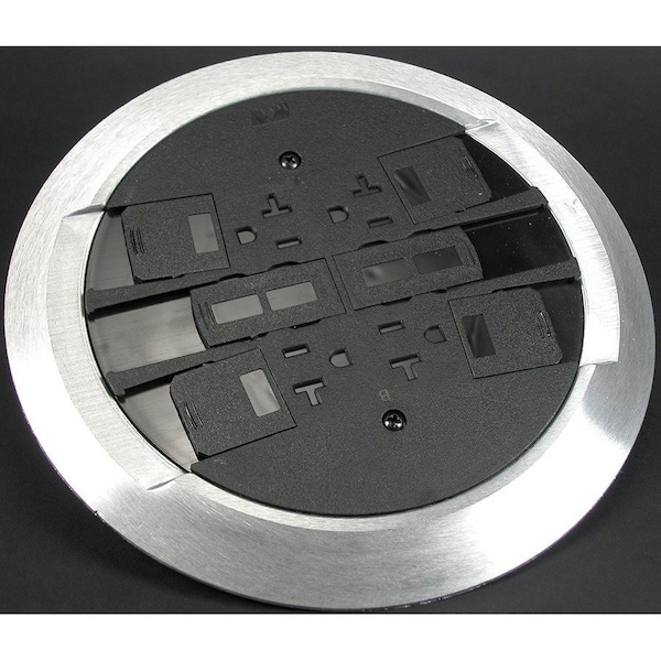 Wiremold Multi-Service Poke-Thru Finish Flange and Slide Holder Assembly - RC4CTCBK