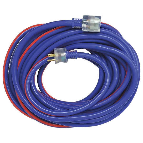 Southwire SJTW Extension Cord, 10 AWG, Outdoor, 10/3, 1 Outlets, 5-15R, Blue/Red, PVC, 5-15P, 50 ft - 26480064