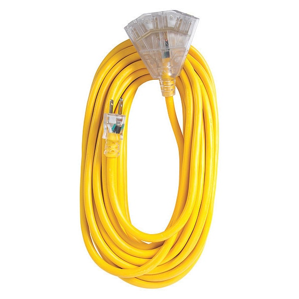 Bergen Industries Extension Cord, 12 AWG, Outdoor, 12/3, 3 Outlets, 50 ft - OC501233T