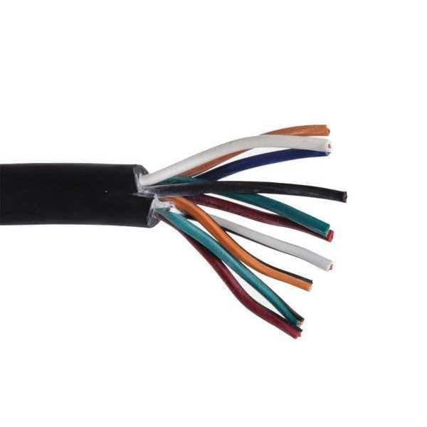 Zoro Select Portable Cord, SOOW, 16 AWG, 10 C, Black, Rubber, Stranded, 600V, Indoor/Outdoor - E3642