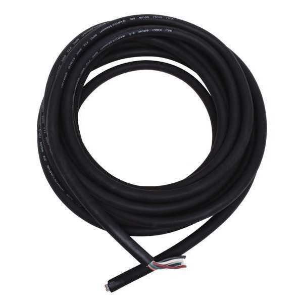 Zoro Select Portable Cord, SOOW, 18 AWG, 6 C, Black, Rubber, Stranded, 600V, Indoor/Outdoor - E3635