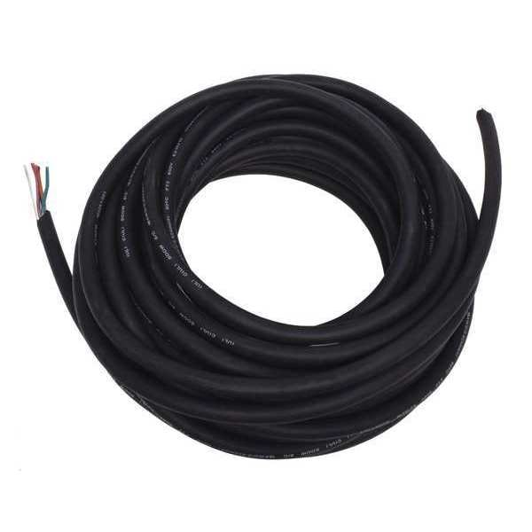 Zoro Select Portable Cord, SOOW, 18 AWG, 6 C, Black, Rubber, Stranded, 600V, Indoor/Outdoor - E3670