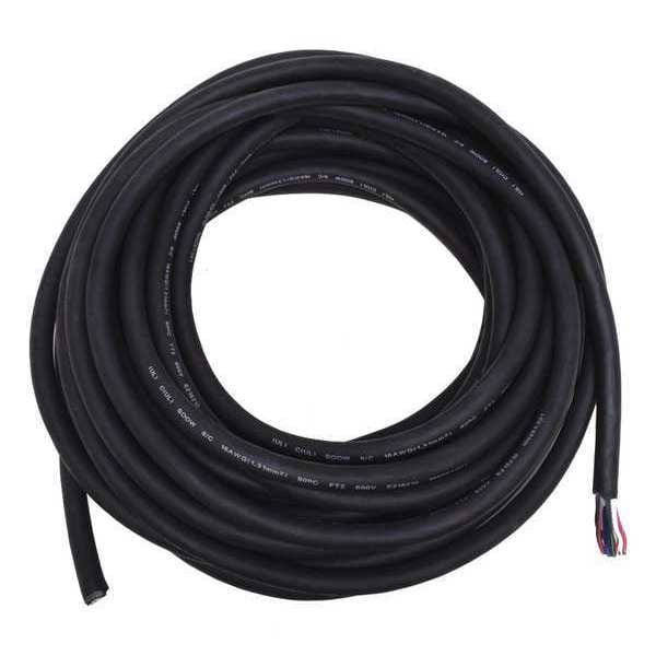 Zoro Select Portable Cord, SOOW, 16 AWG, 8 C, Black, Rubber, Stranded, 600V, Indoor/Outdoor - E3658