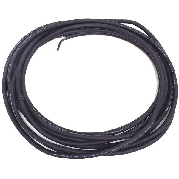 Zoro Select Portable Cord, SJOOW, 14 AWG, 2 C, Black, Rubber, Stranded, 300V, Indoor/Outdoor - E3690