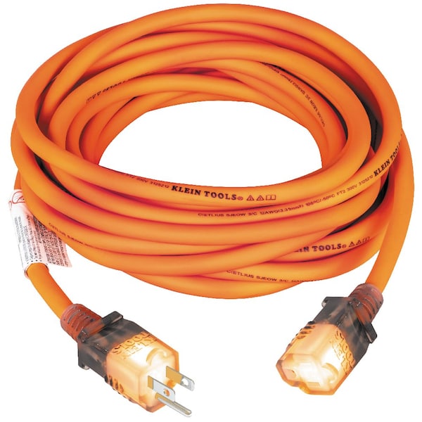 Klein Tools SJEOW Extension Cord, 12 AWG, Indoor/Outdoor, TPE, 25 feet - EXC2515