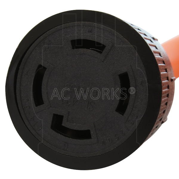 Ac Works STW; Cold Weather Extension Cord, 10 AWG, Indoor/Outdoor, 10/4, 1 Outlets, L14-30R, Orange, PVC - L1430EX-050
