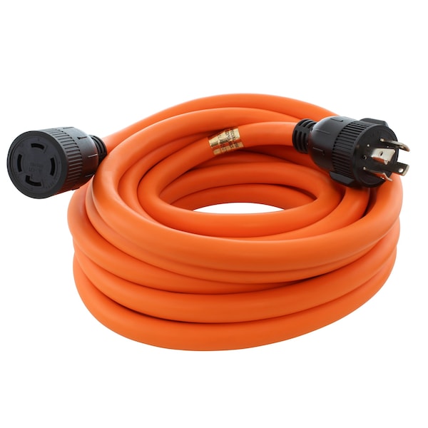 Ac Works STW; Cold Weather Extension Cord, 10 AWG, Indoor/Outdoor, 10/4, 1 Outlets, L14-30R, Orange, PVC - L1430EX-050