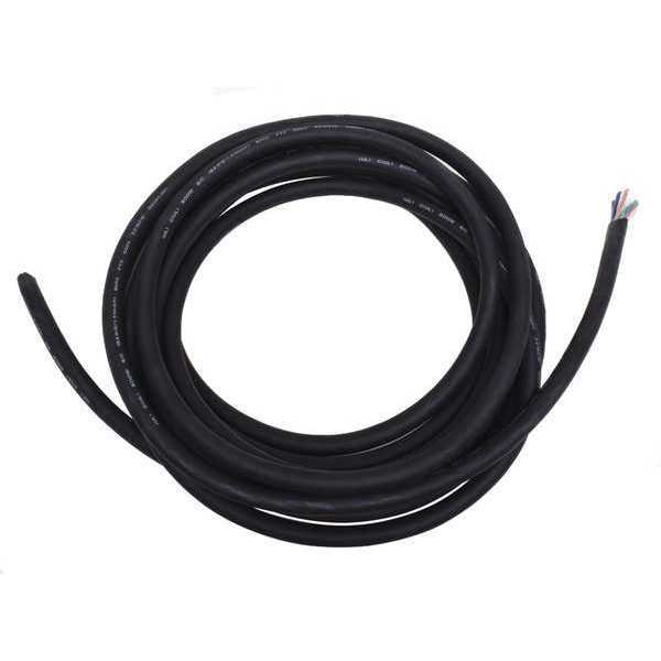 Zoro Select Portable Cord, SOOW, 16 AWG, 8 C, Black, Rubber, Stranded, 600V, Indoor/Outdoor - E3641