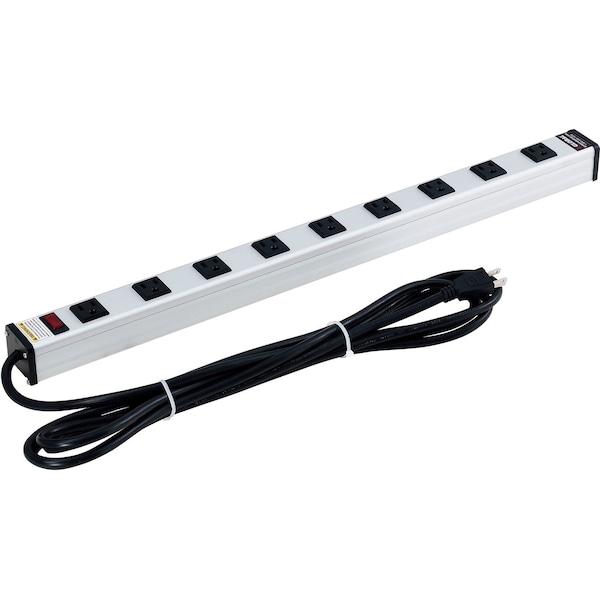 Global Industrial Surge Protected Power Strip, 9 Outlets, 15A, 450 Joules, 15ft Cord - 812418