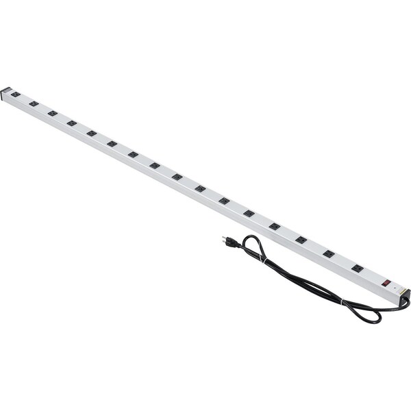 Global Industrial 72 16 Outlet Aluminum Power Strip with 6-ft Cord, ETL/cETL Listed - 500891