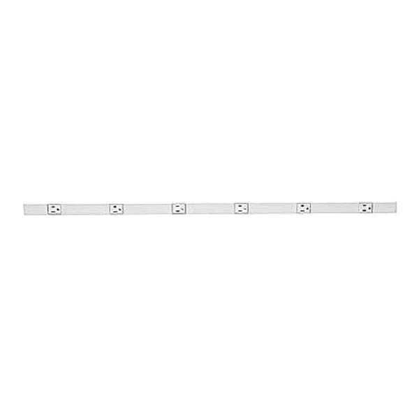 Legrand Prewired Raceway, 15A, 6 Outlet, White - WH20GB306