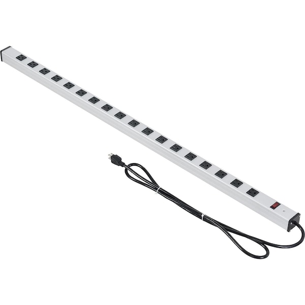 Global Industrial 48 18 Outlet Aluminum Power Strip with 6-ft Cord ETL/cETL - 500889