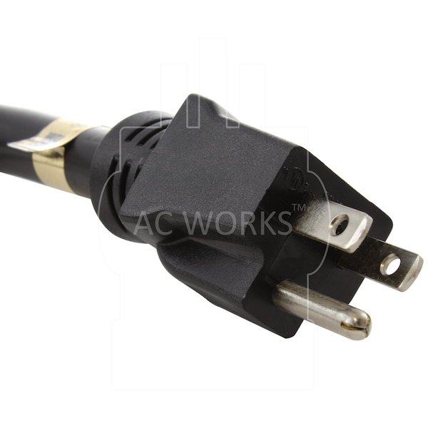 Ac Works 1FT STW 12/3 15A to 20A 125V UL Listed Adapter Cord 20A T-blade - 515520-012UL