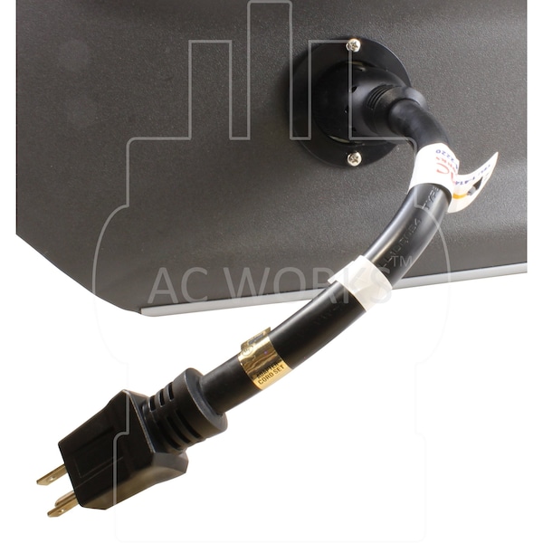 Ac Works 1FT STW 12/3 15A to 20A 125V UL Listed Adapter Cord 20A T-blade - 515520-012UL