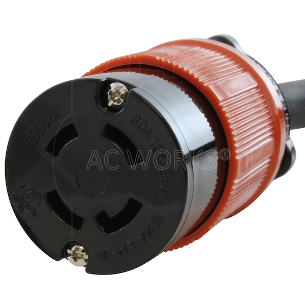 Ac Works 10ft 14-50P 50A Plug to L14-30R 4-Prong 30A Generator Locking Connector - S1450L1430-010