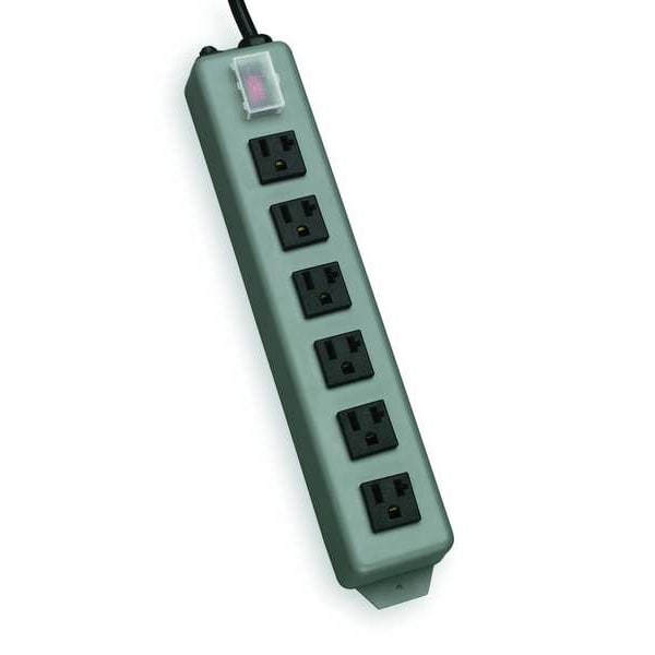Tripp Lite Outlet Strip, 20A, 6 Outlet, 15 ft, Gray - UL620-15