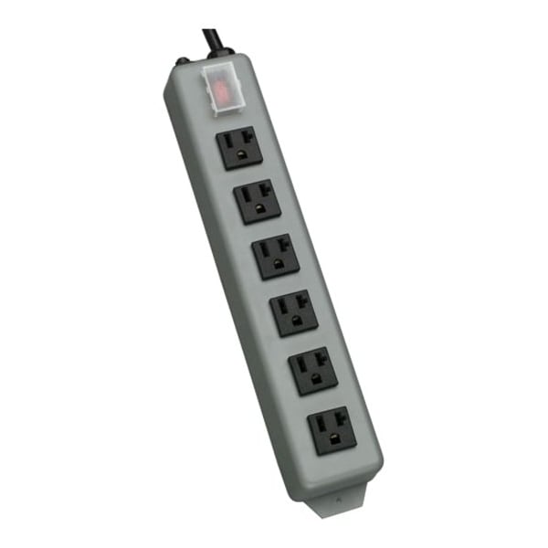 Tripp Lite Outlet Strip, 20A, 6 Outlet, 15 ft, Gray - UL620-15