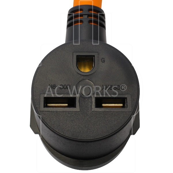 Ac Works L14-30P 4-Prong 30A Generator Plug to 6-30R 3-Prong 30 Amp 250 Volt HVAC Female Adapter - L1430630-018