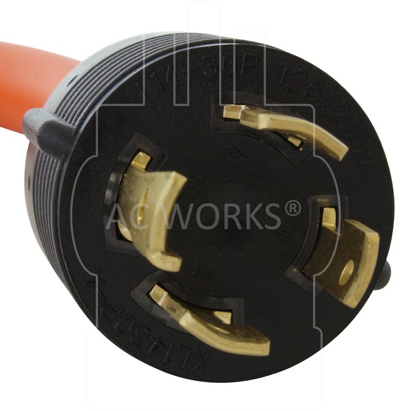 Ac Works L14-30P 4-Prong 30A Generator Plug to 6-30R 3-Prong 30 Amp 250 Volt HVAC Female Adapter - L1430630-018