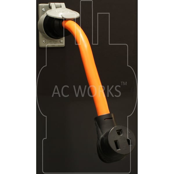 Ac Works 1.5FT SS2-50P/ CS6365 50A 125/250V Locking Plug NEMA 6-50R 50A 250V Adapter - WDSS2650-018