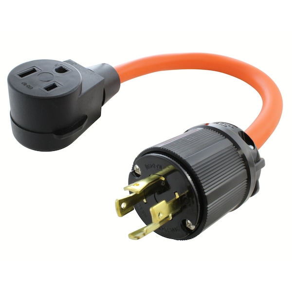 Ac Works 1.5FT 4-Prong 3-Phase 30A 250V L15-30 Plug to NEMA 6-50R Welder Adapter - WDL1530650-018