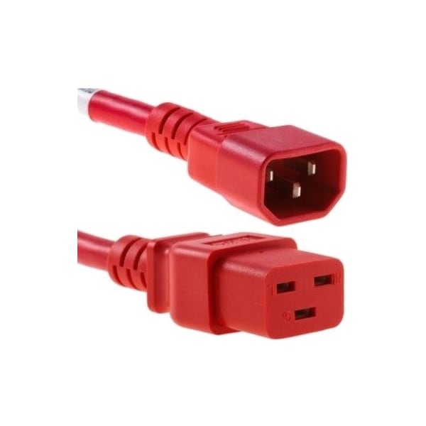 Unirise Usa Power Cord C14-C19 15Amp 250V Sjt 14/3 A - PWCD-C14C19-15A-05F-RED