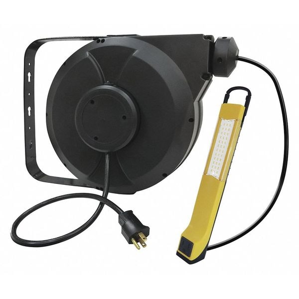 Lumapro 50 ft. 14/3 Extension Cord Reel with Hand Lamp 12.5 Amps 1 Outlets 120VAC Voltage - 443P50