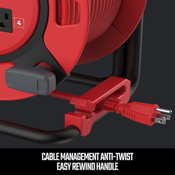 Craftsman 14AWG Power Cord Reel 4 Grounded Outlets Outlets 125V Voltage - CMXCRPA1475