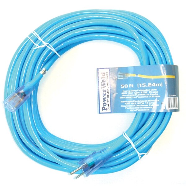 Powerweld SJTW Extension Cord, 12 AWG, Indoor/Outdoor, 12/3, 50 ft - EC50-BL