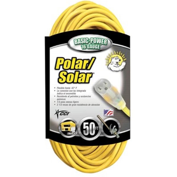 Southwire SJEOW; Polar/Solar Extension Cord, 16 AWG, Outdoor, 16/3, 50 ft - 172-01288