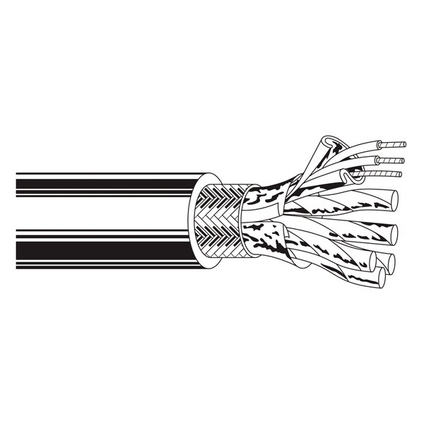Belden Multi-conductor Cable, 24 AWG, 16 C, Chrome, PVC, Stranded, 300V AC, Indoor - 8168 0601000