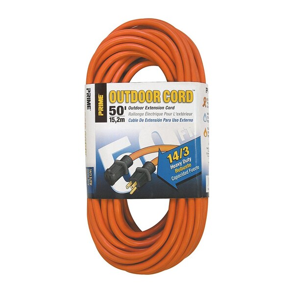 Prime Wire & Cable SJTW Extension Cord, 14 AWG, 14/3, 50 ft - PW-EC501730