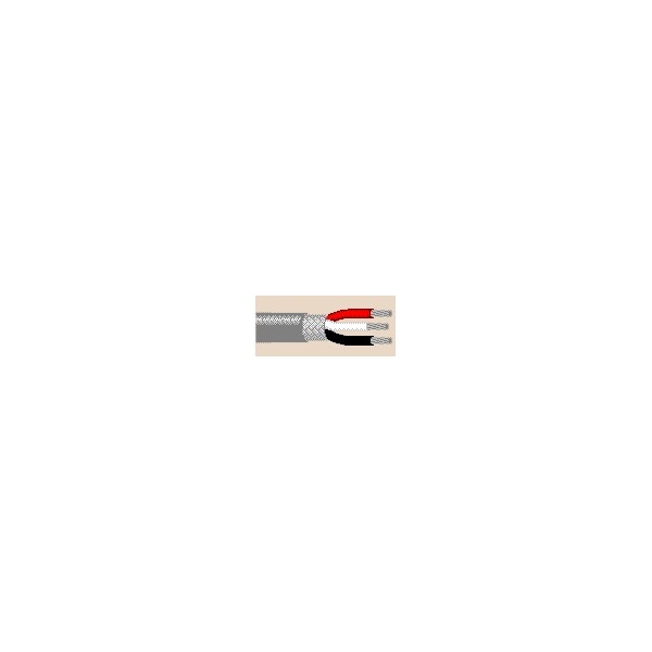 Belden Multi-Conductor Cable, 22 AWG, 3 C, Chrome, PVC, Stranded, 300V AC - 8735 0601000