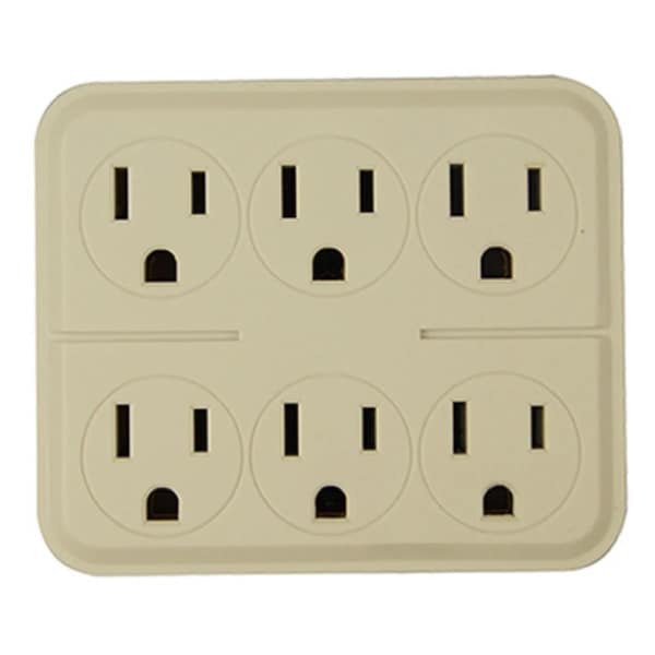 Lightluz Master Electrician 6 Outlet Tap, Ivory - LI3861771