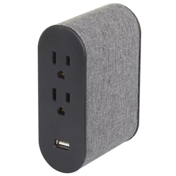 Globe Electric Globe Electric 264387 4 Grounded Outlets Designer Wall Tap; Black - 264387
