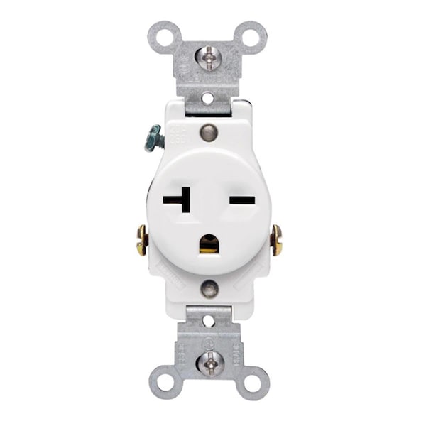 Ezgeneration White Commercial Grade Straight Blade Single Receptacl - EZ649293