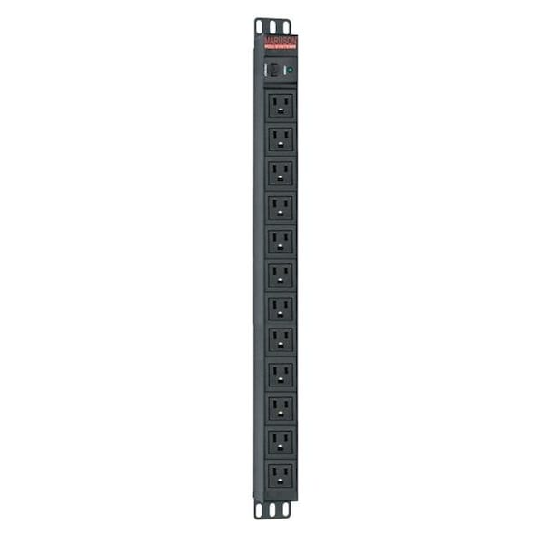 Maruson Maruson PDU-V1512 12 Port Circuit Breaker with Prompt Overload Protection NEMA 5-15R Power Distribution Unit - PDU-V1512