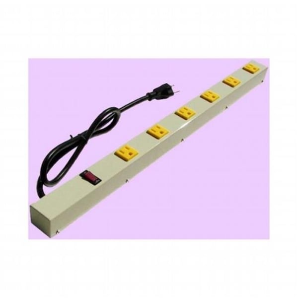 E-Dustry Inc e-dustry EPS-2063AG 6 Outlet Metal Power Strip - 24 in. - EPS-2063AG