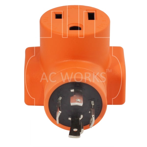 Ac Works 30A 4-Prong L14-30P Generator Plug to 6-50R 50A 250V Welder Adapter - WDL1430650