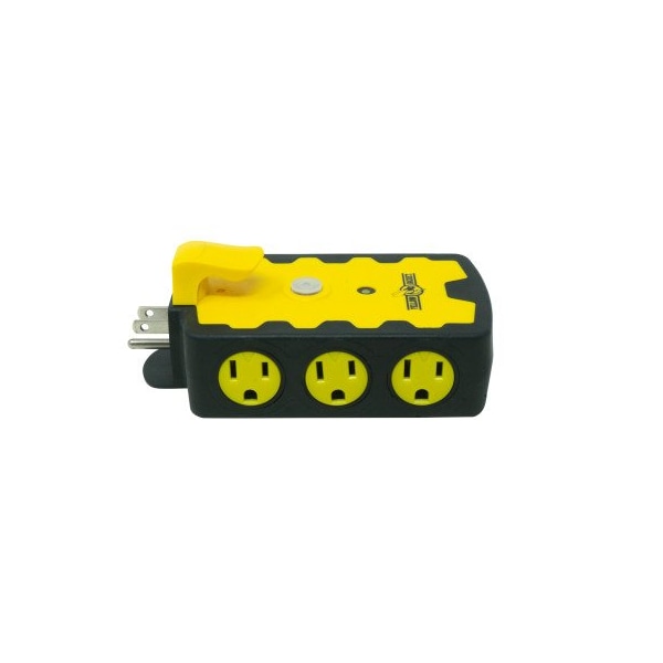 Yellow Jacket Adapter, Indoor/Outdoor 6 Outlet Block Yellow, 6PK - 41046