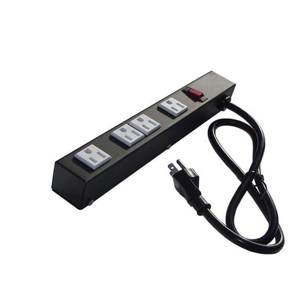 E-Dustry e-dustry EPS-1043N 12 in. 4 Outlet Metal Power Strip - EPS-1043N