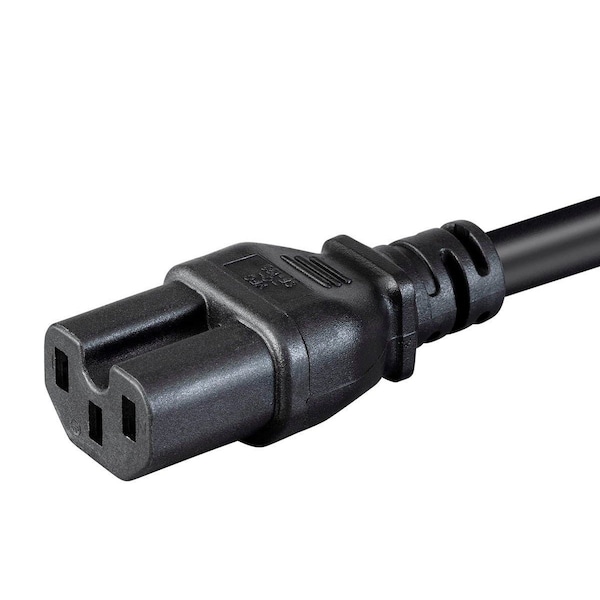 Monoprice Heavy Duty Power Cable - IEC 60320 C14 to IEC 60320 C15_ 14AWG_ 15A_ S - 35113