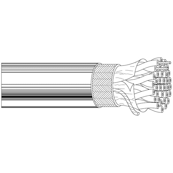 Belden Multi-conductor Cable, 24 AWG, 8 C, Chrome, PVC, Stranded, 30V AC, Indoor - 8104 06010000