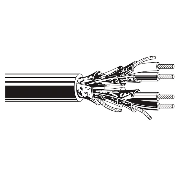 Belden Multi-Conductor Cable, 22 AWG, 4 C, Chrome, PVC, Stranded, 300V AC, Indoor - 8728 0601000