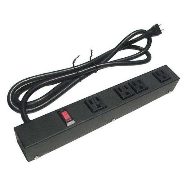 E-Dustry e-dustry EPS-10461 12 in. 4 Outlet Metal Power Strip - EPS-10461