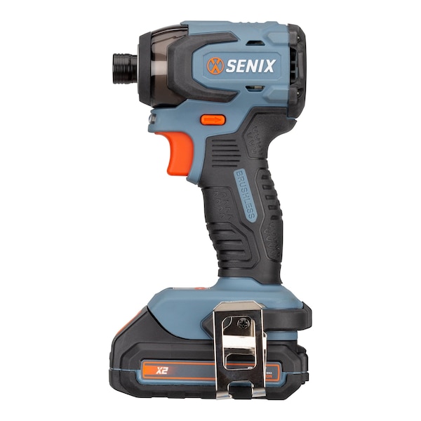 Senix 20 Volt Max Brushless 1/4-in. Impact Driver, Brushless Motor, 2 Ah Battery, 2A Charger - PDIX2-M2